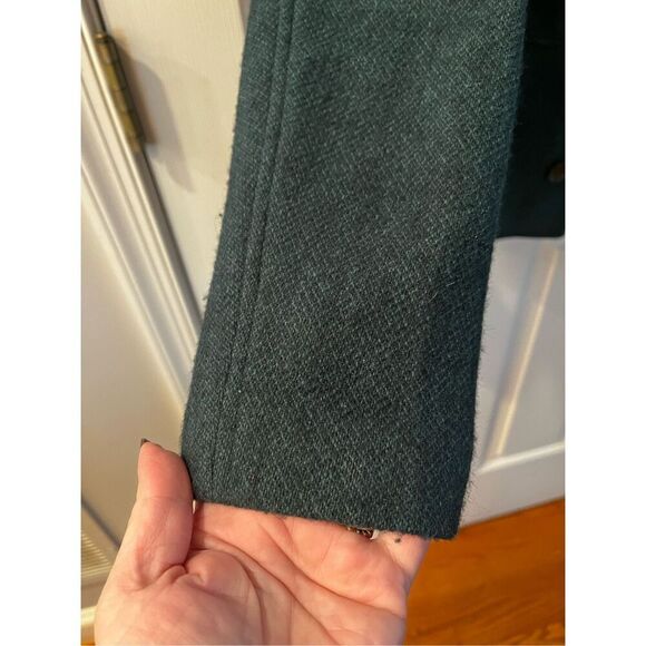 Talbots Green Wool Blend Nehru Collar Jacket Blazer sz 12 EUC - Picture 5 of 8